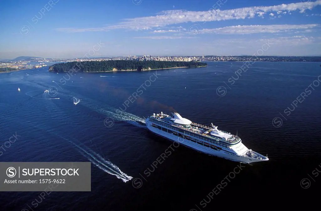 Cruise ship leaving Vancouver, British Columbia, Canada