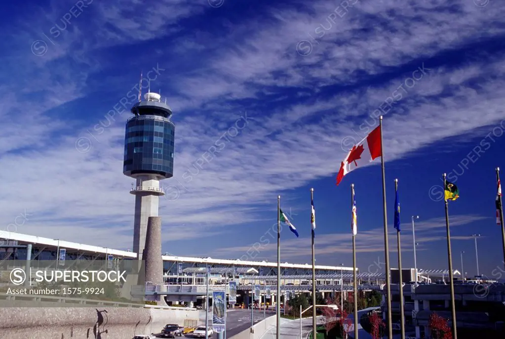 Exterior of Vancouver International Airport, Control tower, British Columbia, Canada