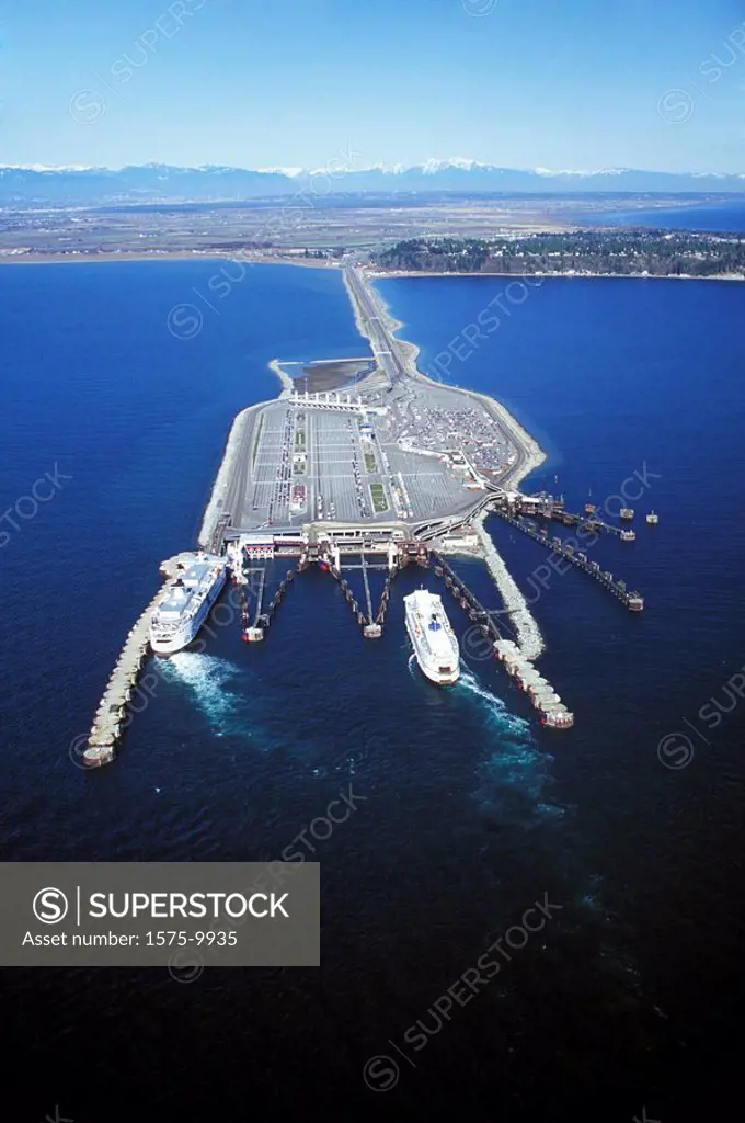 aerial view of Tsawwassen ferry terminal, British Columbia