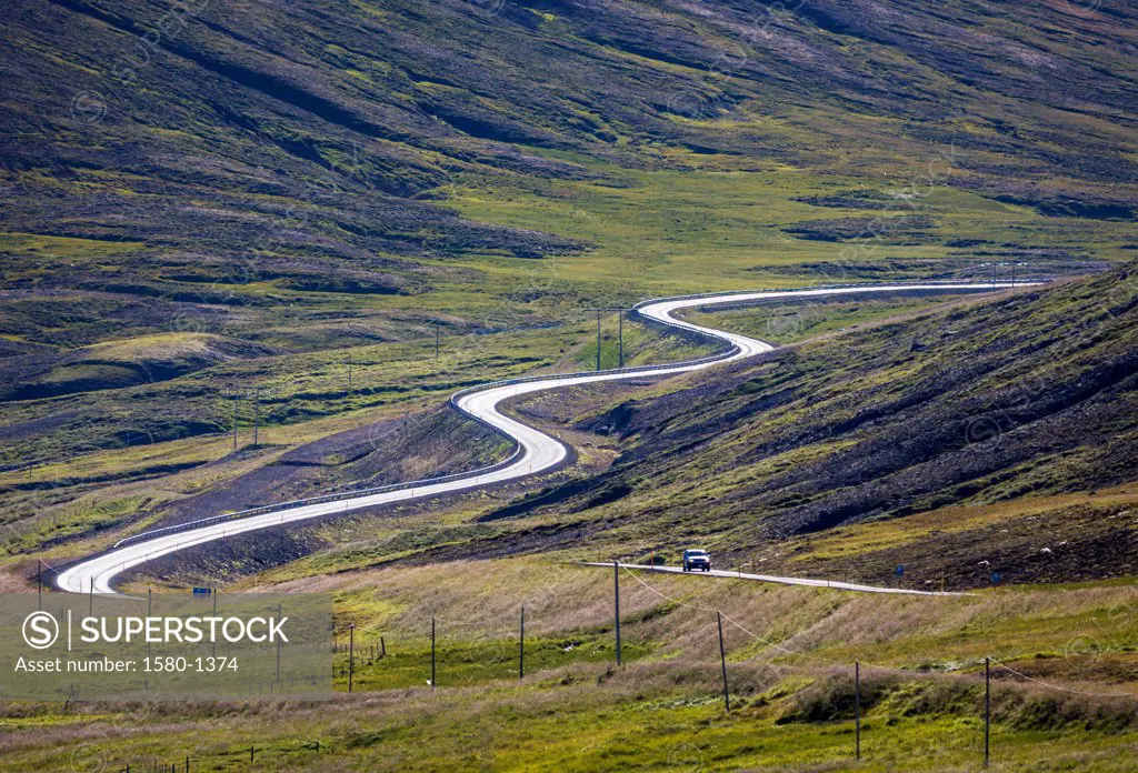 Curvy Road, Oxnadalsheidi Heath, Northern Iceland
