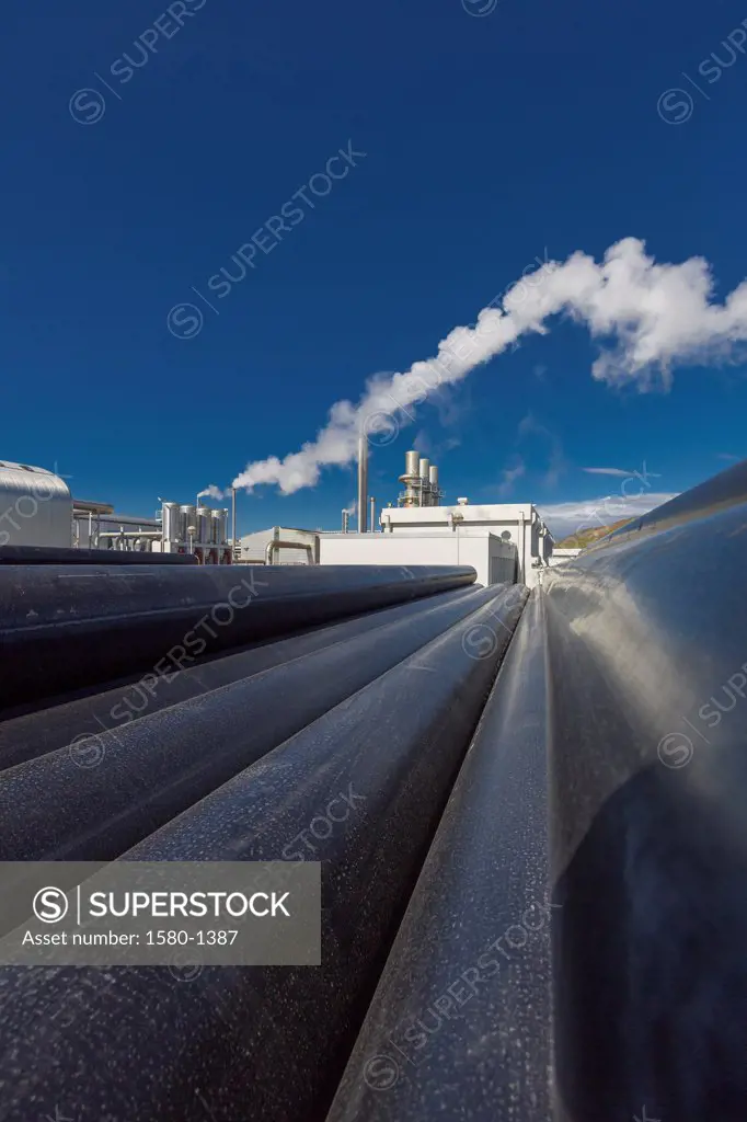 Pipes at Svartsengi Geothermal Power Plant, Iceland