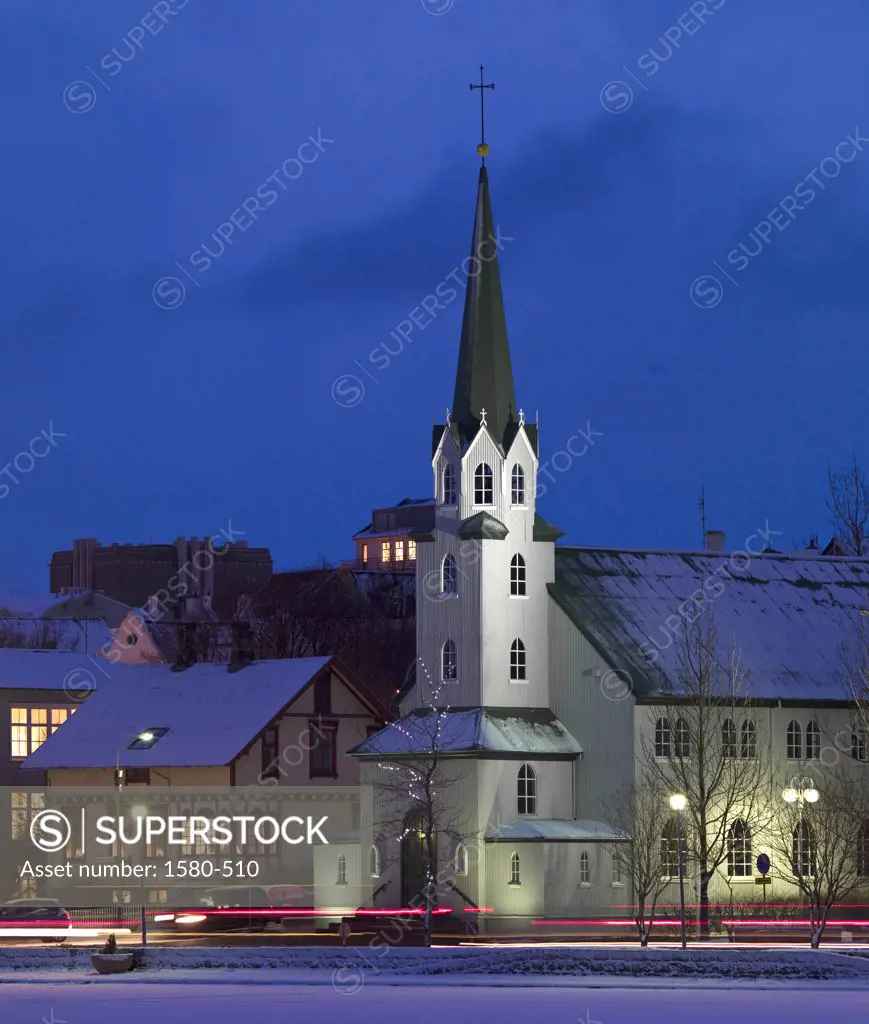 Iceland, Reykjavik, Frikirkja Church