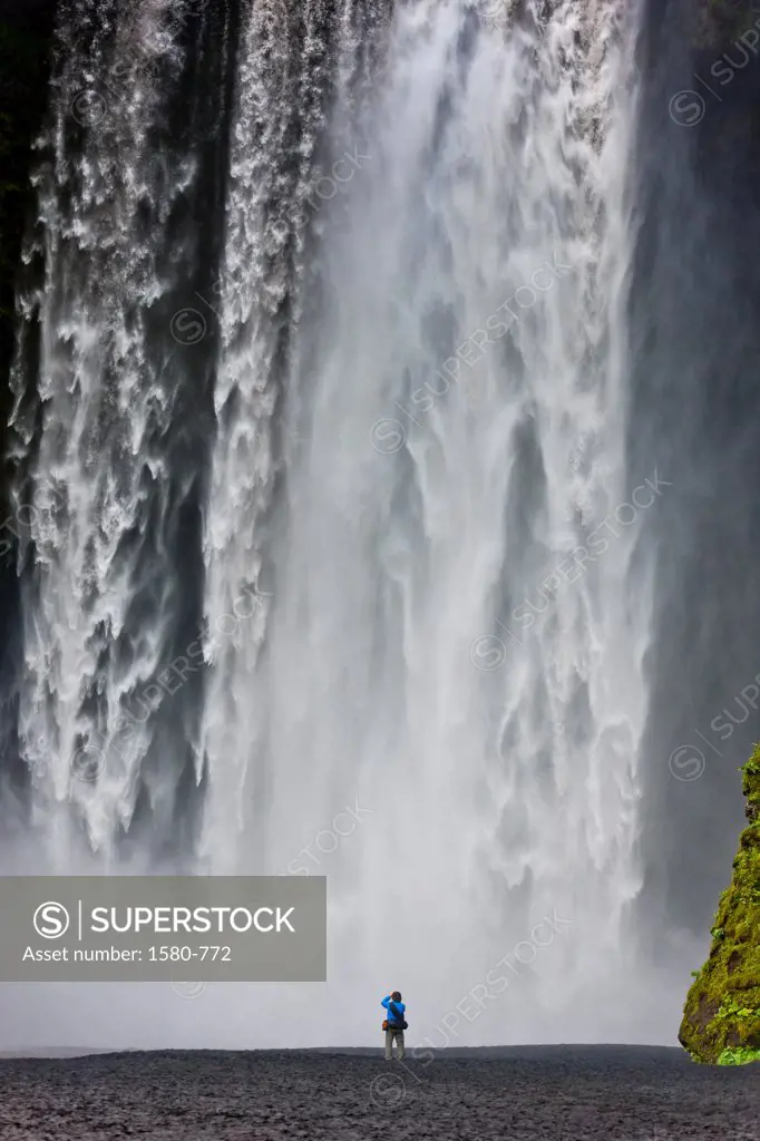 Iceland, skogafoss waterfall, The Skogafoss is one of the biggest waterfalls in Iceland