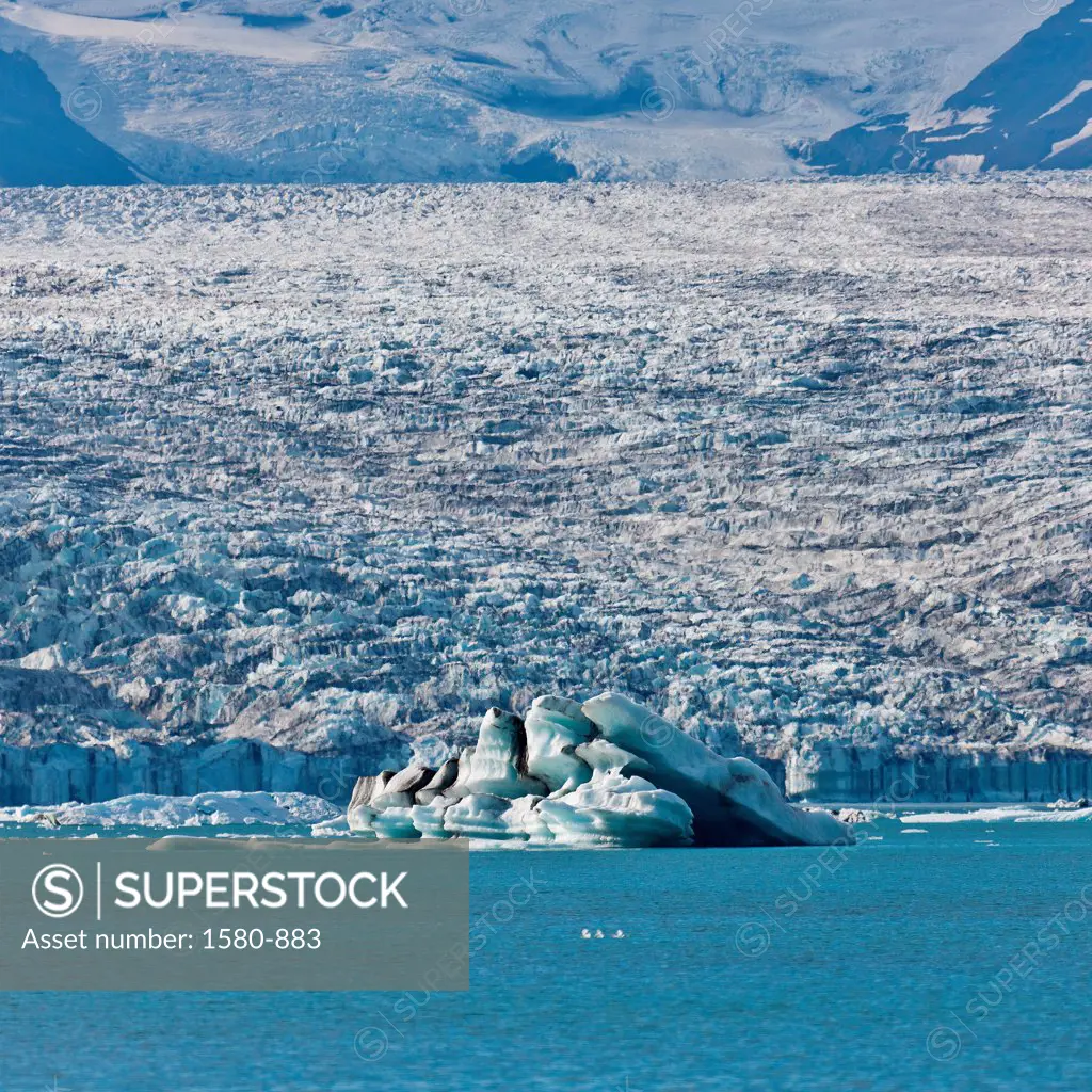 Iceland, Selfoss, Vatnajokull Ice Cap, Breidarmerkurjokull Glacier, Jokulsarlon Glacial Lagoon, Icebergs