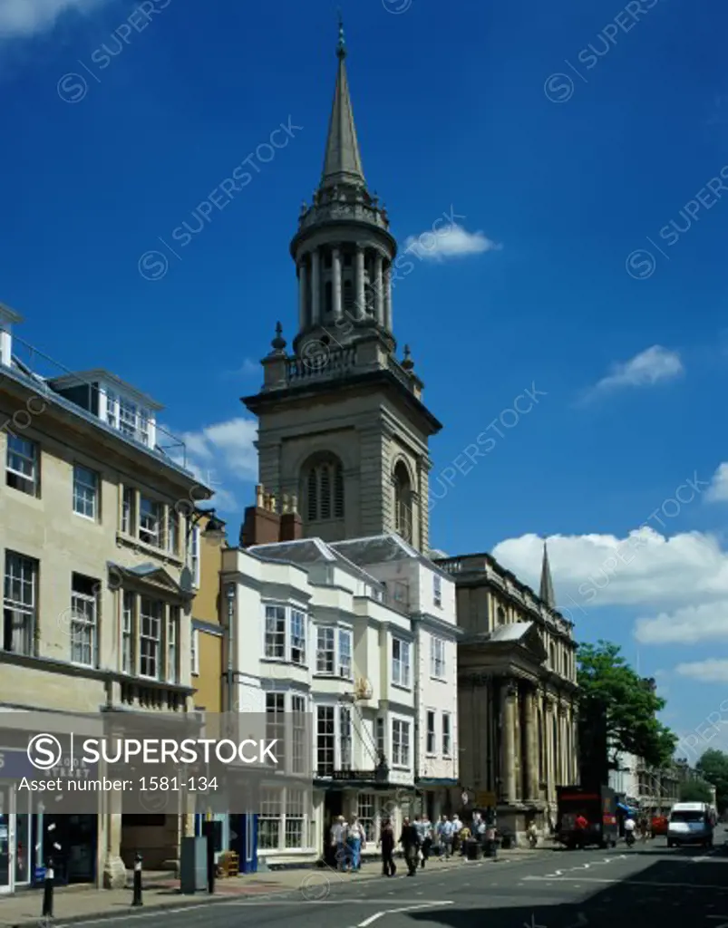 Buildings along a road, High Street, Oxford, England