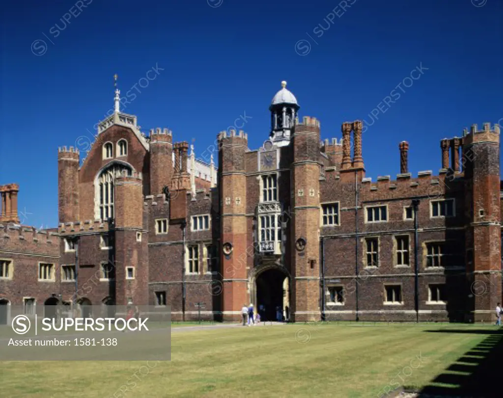 Facade of a palace, Hampton Court Palace, London, England