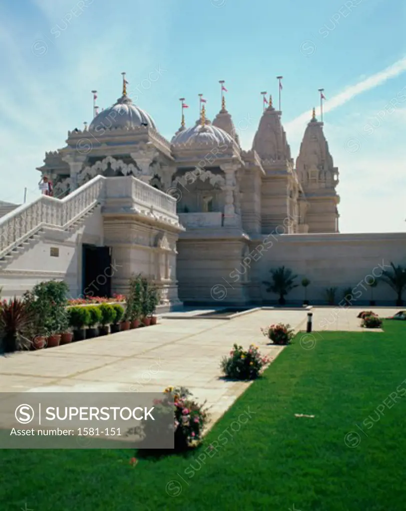 Low angle view of a temple, Neasden Temple, London, England