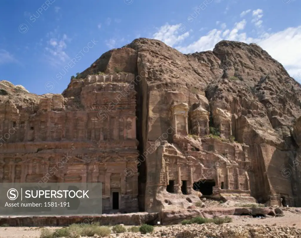 Tombs built in a mountain, Palace Tomb, Petra, Jordan