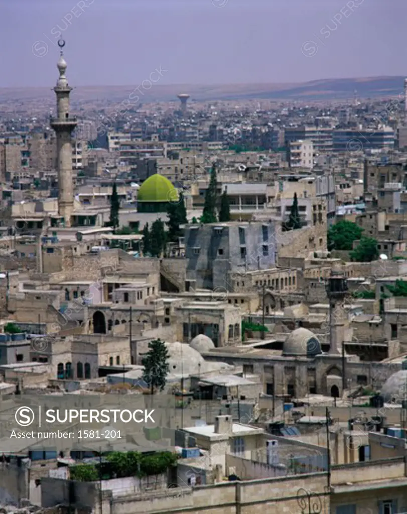 High angle view of a city, Aleppo, Syria