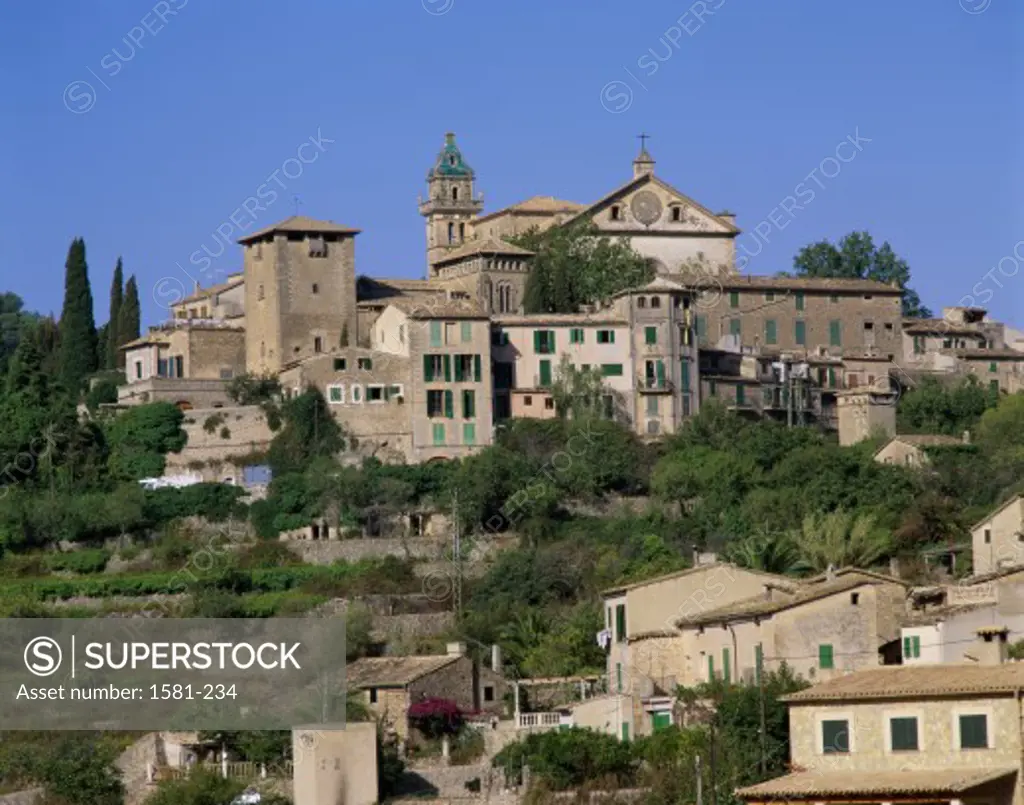 Houses in a village, Valldemossa, Majorca, Spain