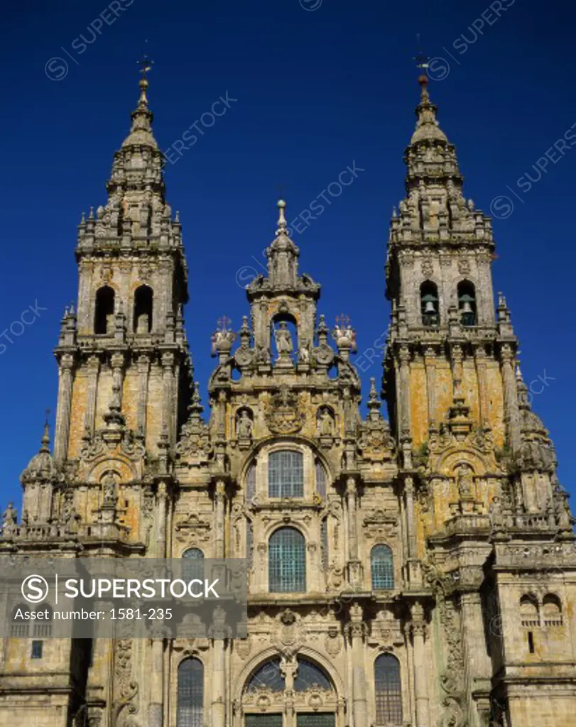Low angle view of a cathedral, Cathedral of St. James, Galicia, Spain