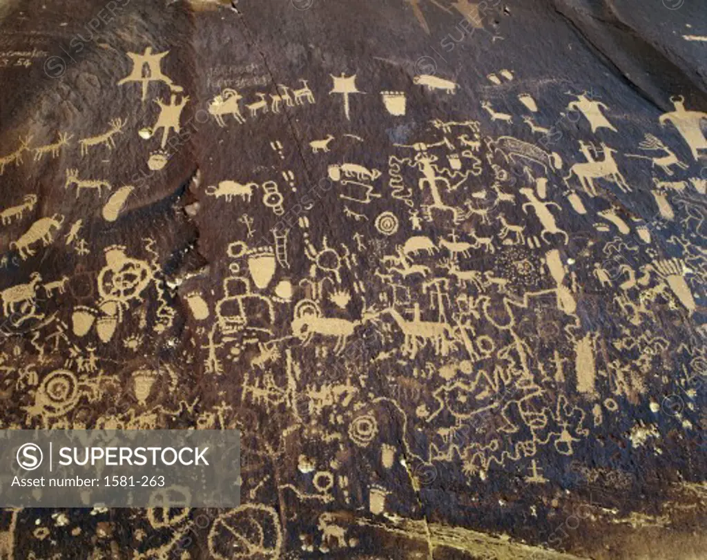 Close-up of a cave painting, Newspaper Rock State Historic Park, Utah, USA