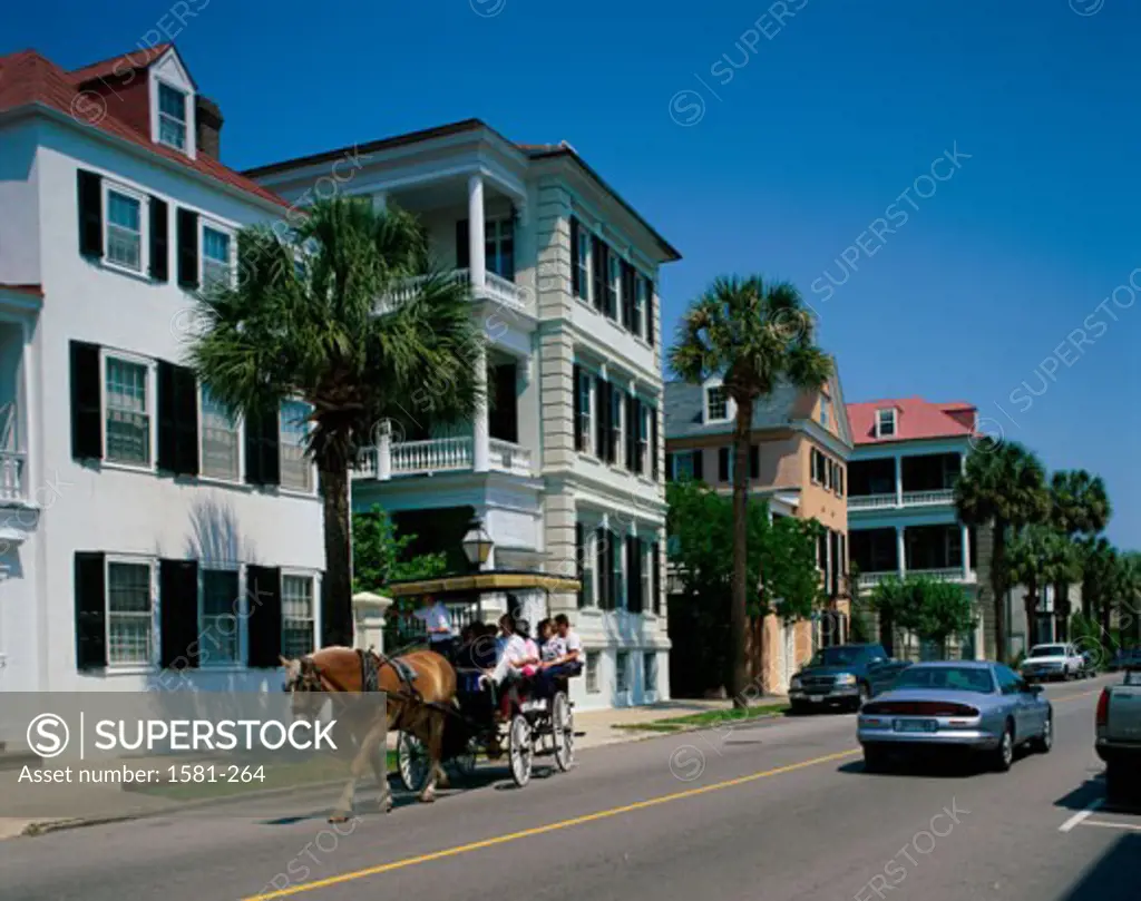 Buildings along a road, Charleston, South Carolina, USA