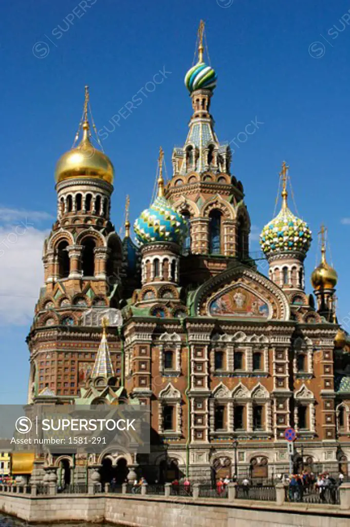 Facade of a church, Church of the Resurrection of Christ, St. Petersburg, Russia