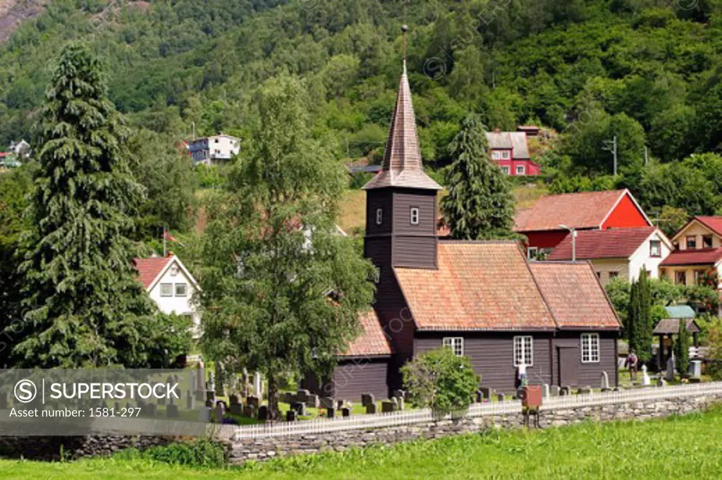 Church in a town, Flam Church, Hareina, Norway