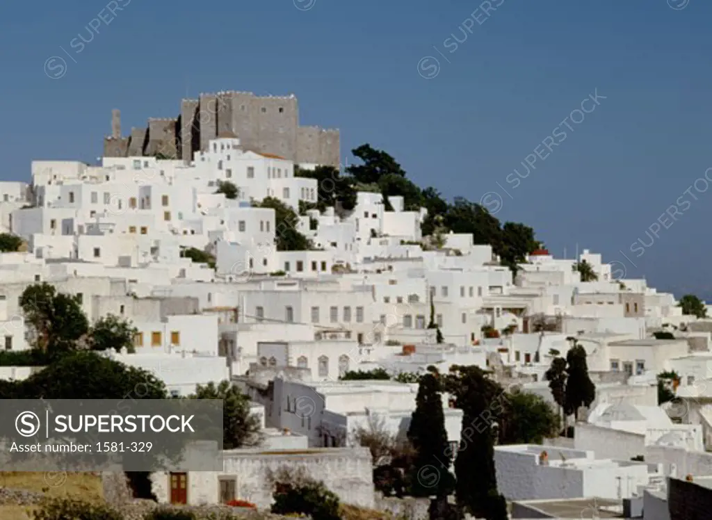 Monastery on a hill, Monastery of St. John the Theologian, Hora, Patmos, Greece