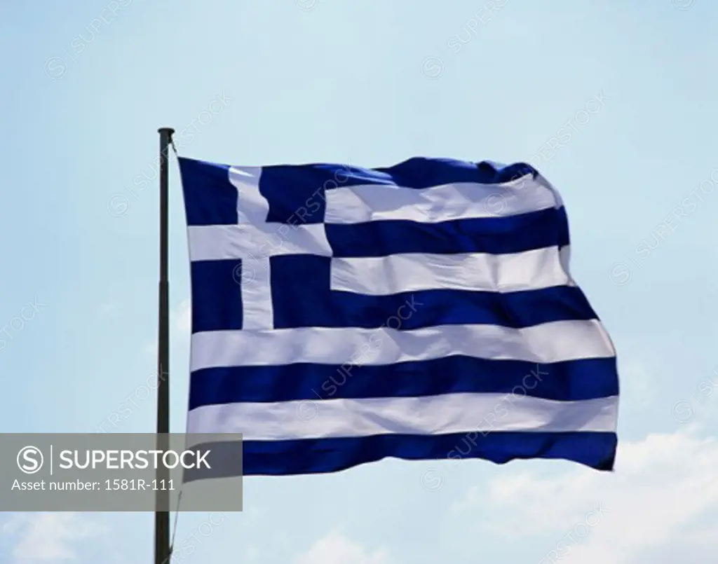 Close-up of a Greek Flag
