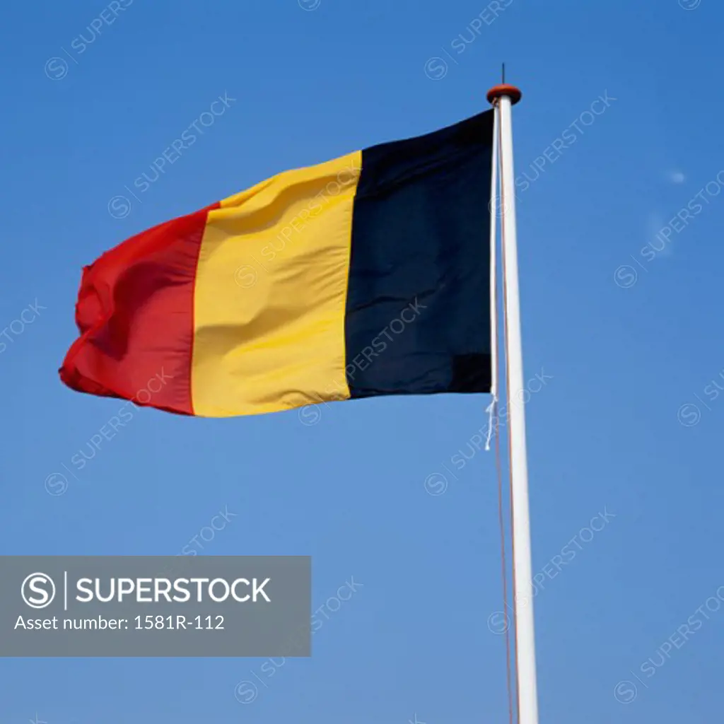 Low angle view of a Belgian flag