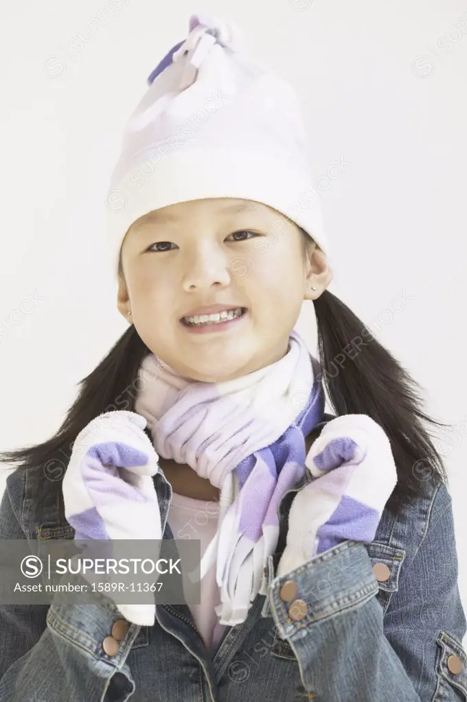 Girl wearing warm clothes