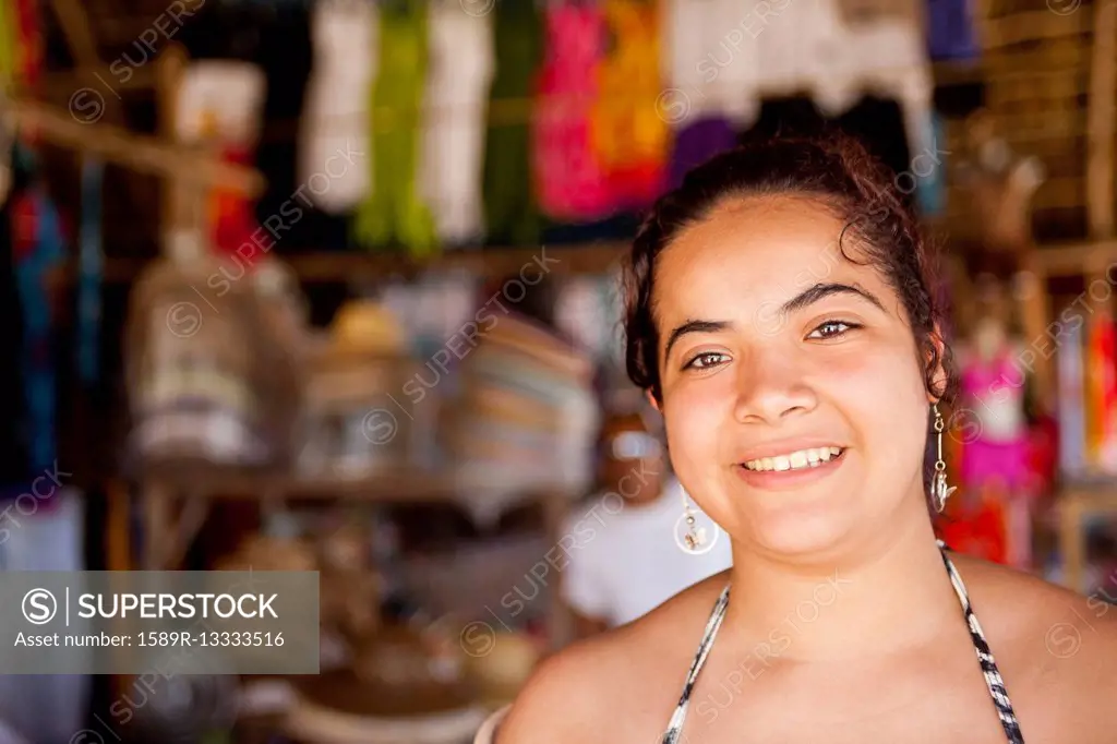Smiling Hispanic woman
