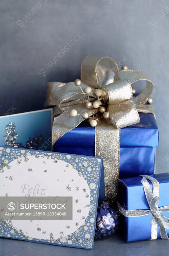 Christmas gifts and Christmas card