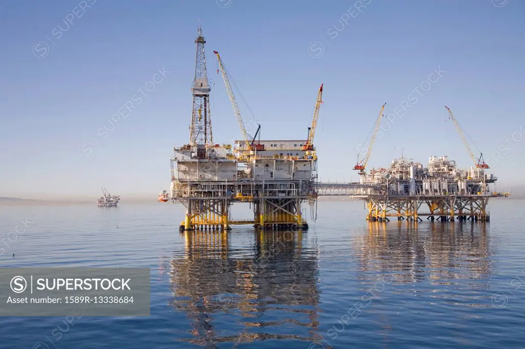 Oil rigs on the ocean