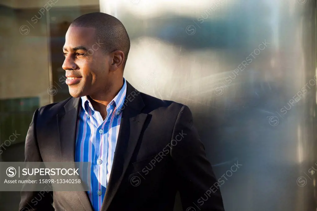 Smiling Black businessman