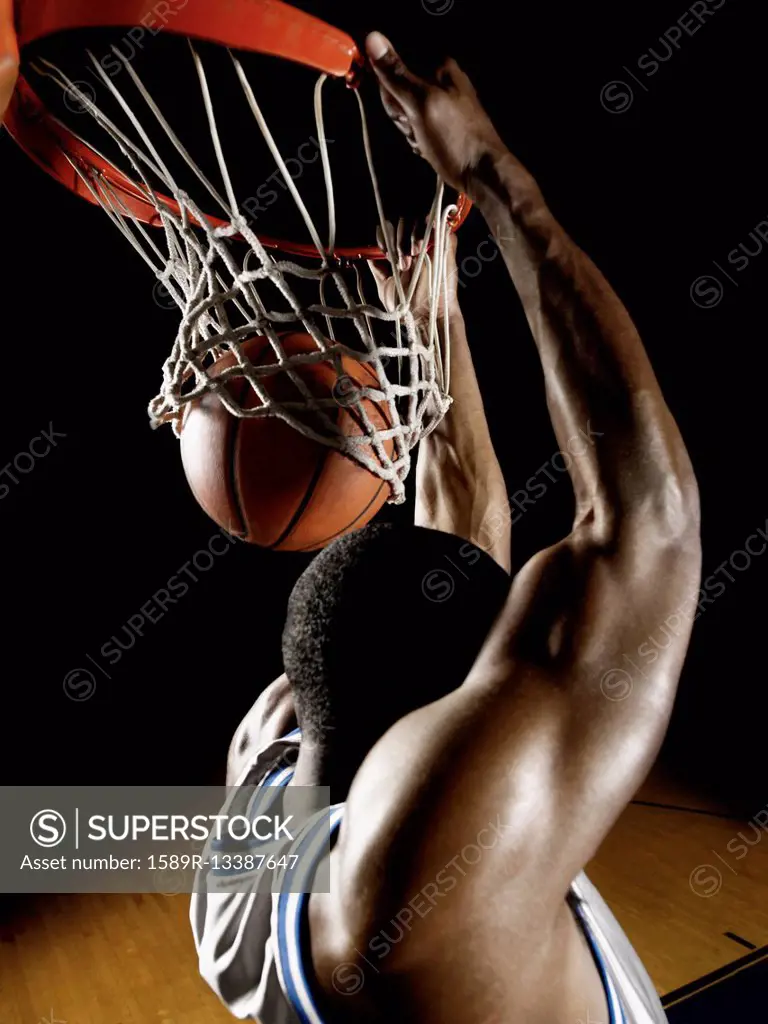 African basketball player scoring