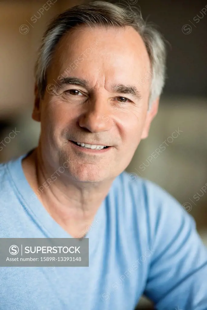 Close up of older Caucasian man smiling