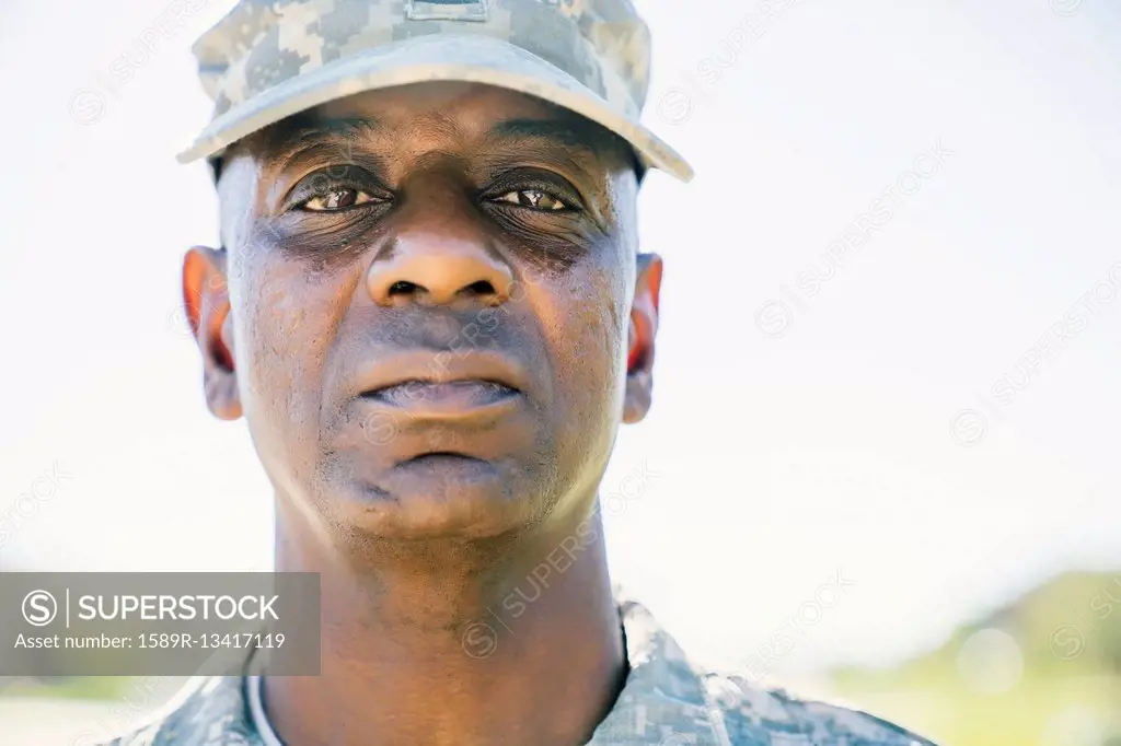 Serious Black soldier