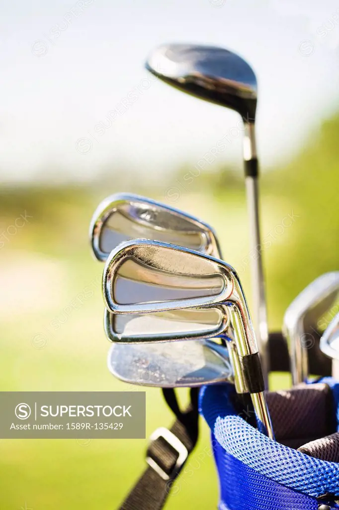 Golf clubs in golf bag