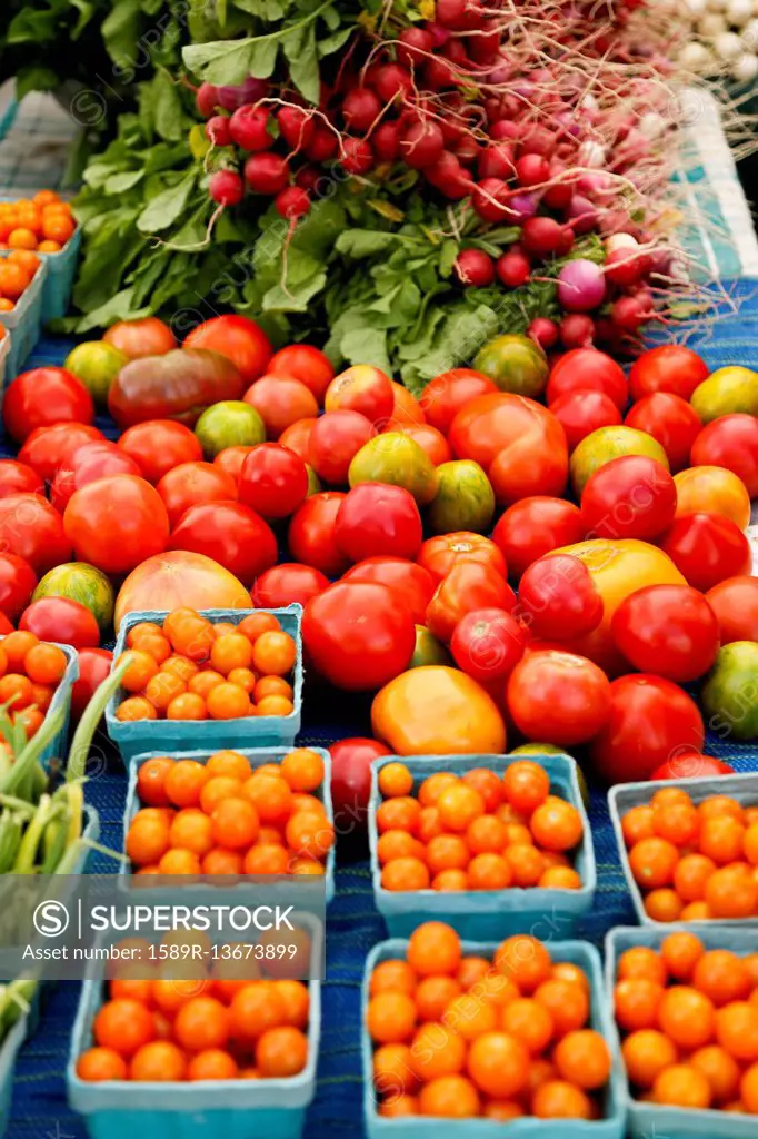 Fresh organic vegetables at market