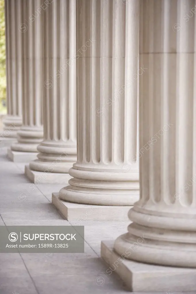Row of columns on a building