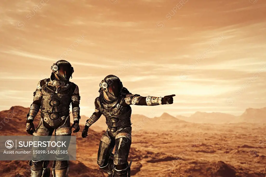 Astronauts exploring planet