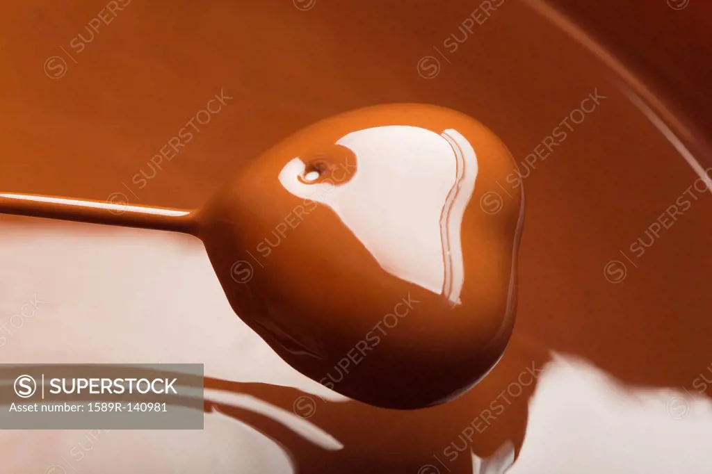 Heart_shaped candy being dipped in chocolate