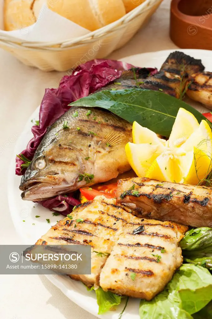 Various grilled trout