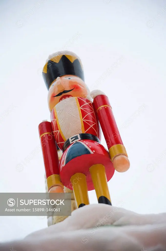 Close up of Christmas nutcracker toy