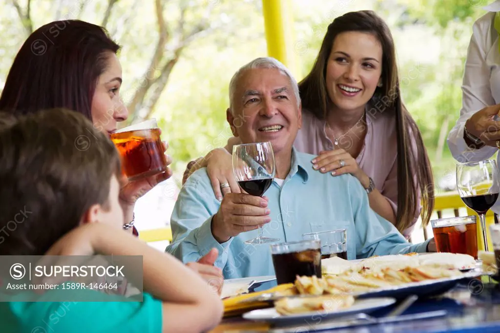 Family enjoying meal together