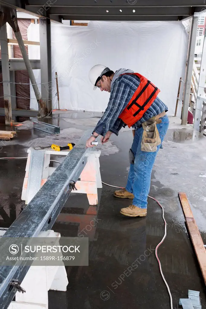 Caucasian worker on construction site