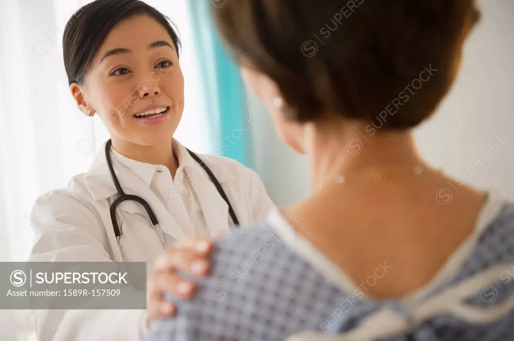 Japanese doctor talking to patient