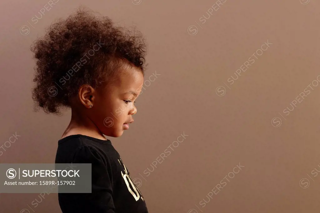 Serious mixed race baby girl