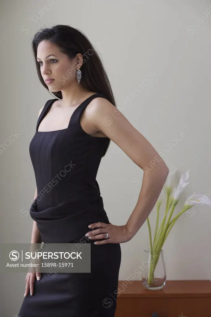 Portrait of woman wearing dress