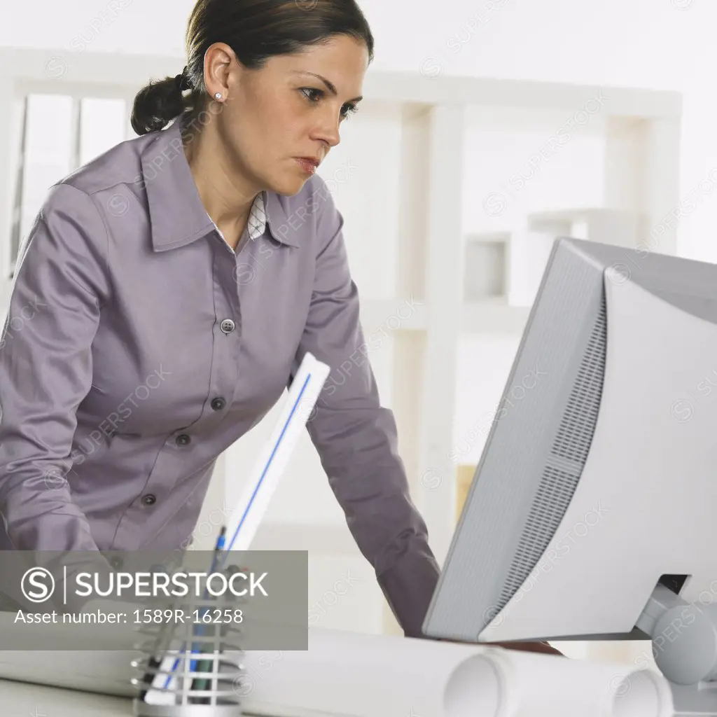 Businesswoman using a computer