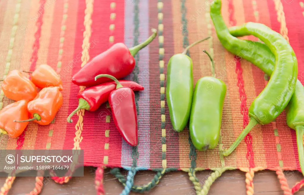 Colorful chili peppers