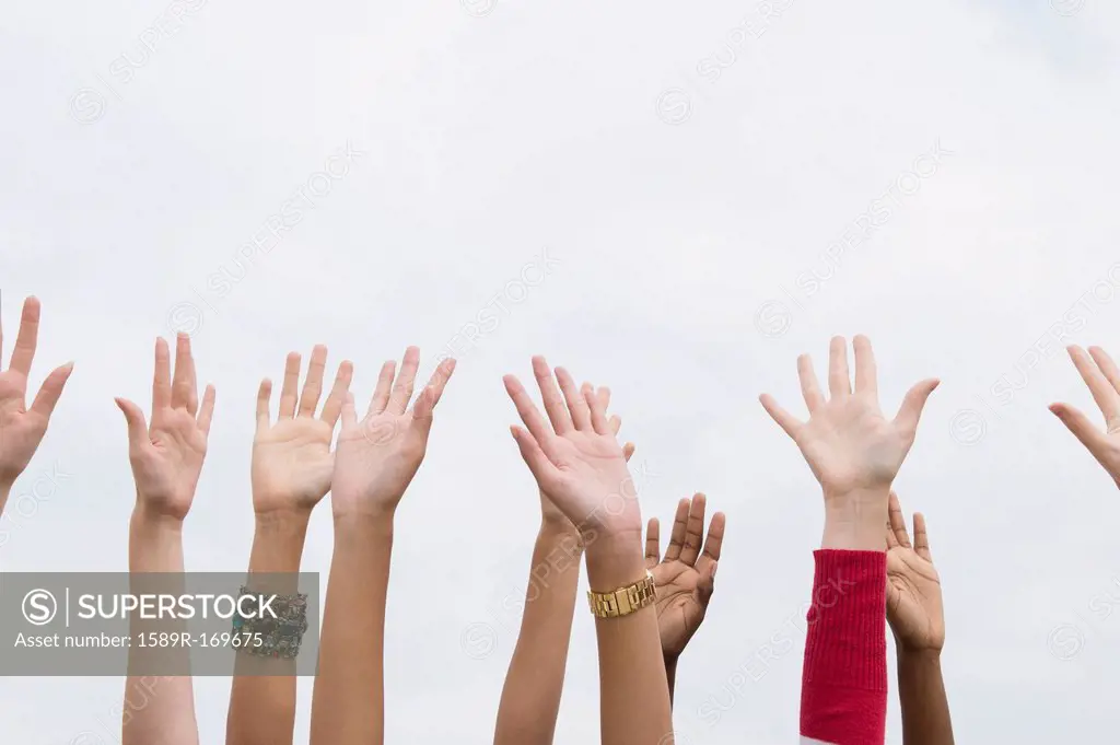 Close up of women´s outstretched hands