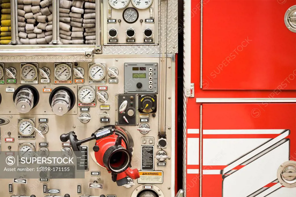 Dials on fire truck
