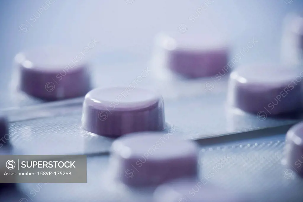 Close up of pills in blister pack