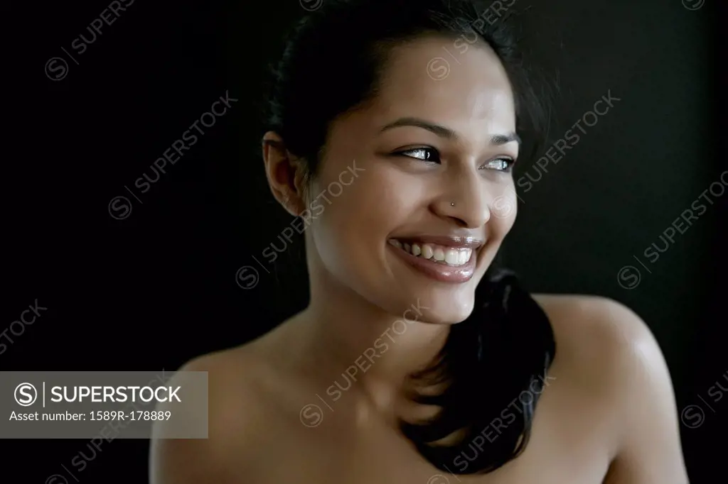 Nude Indian woman smiling