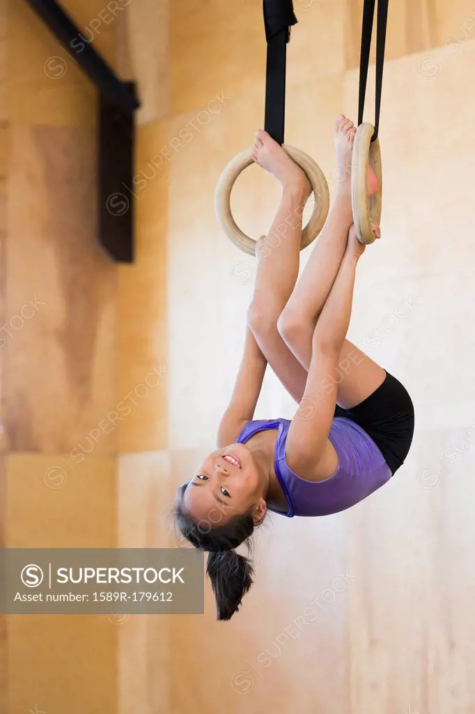 Chinese girl practicing gymnastics