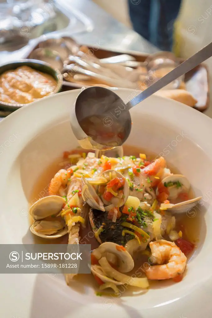 Bowl of seafood stew